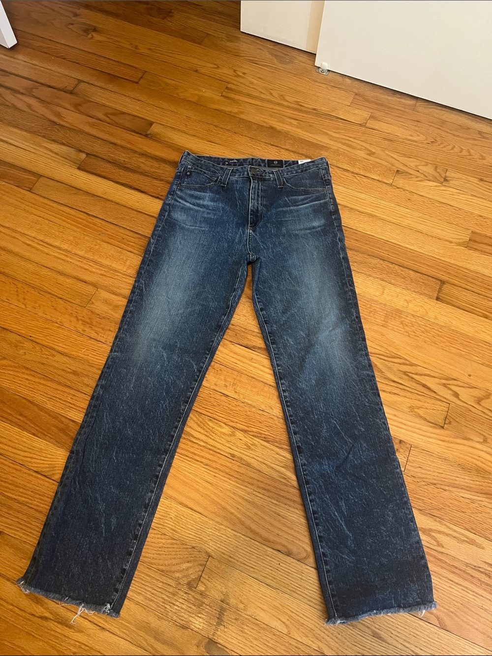 Ag Adriano Goldschmied Dark Alexis Washed Straight Leg Jeans